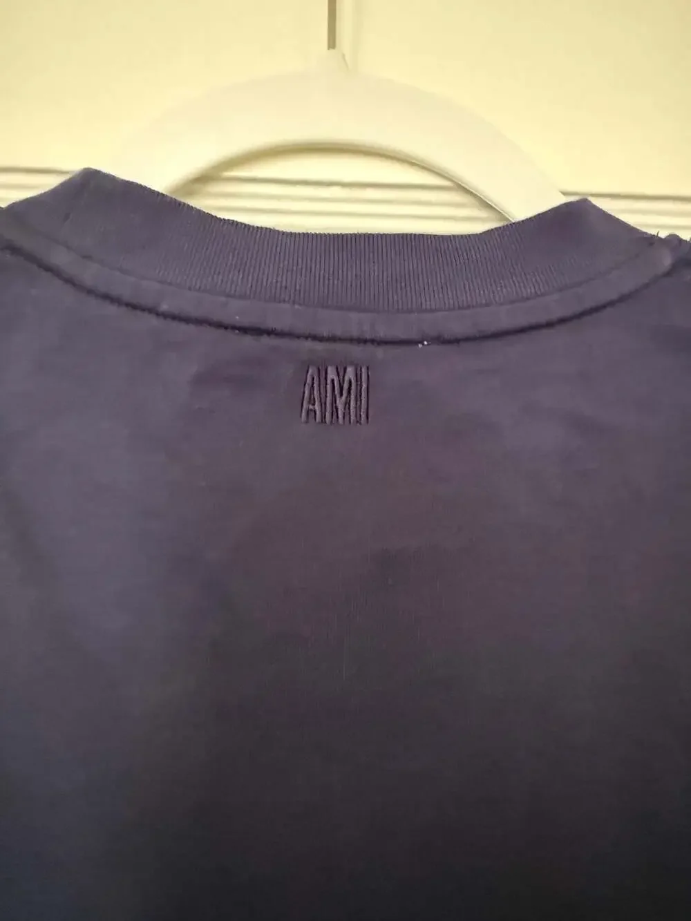 AMI Alexandre Mattiussi Navy Ami de Coeur Knitted Patch T-Shirt